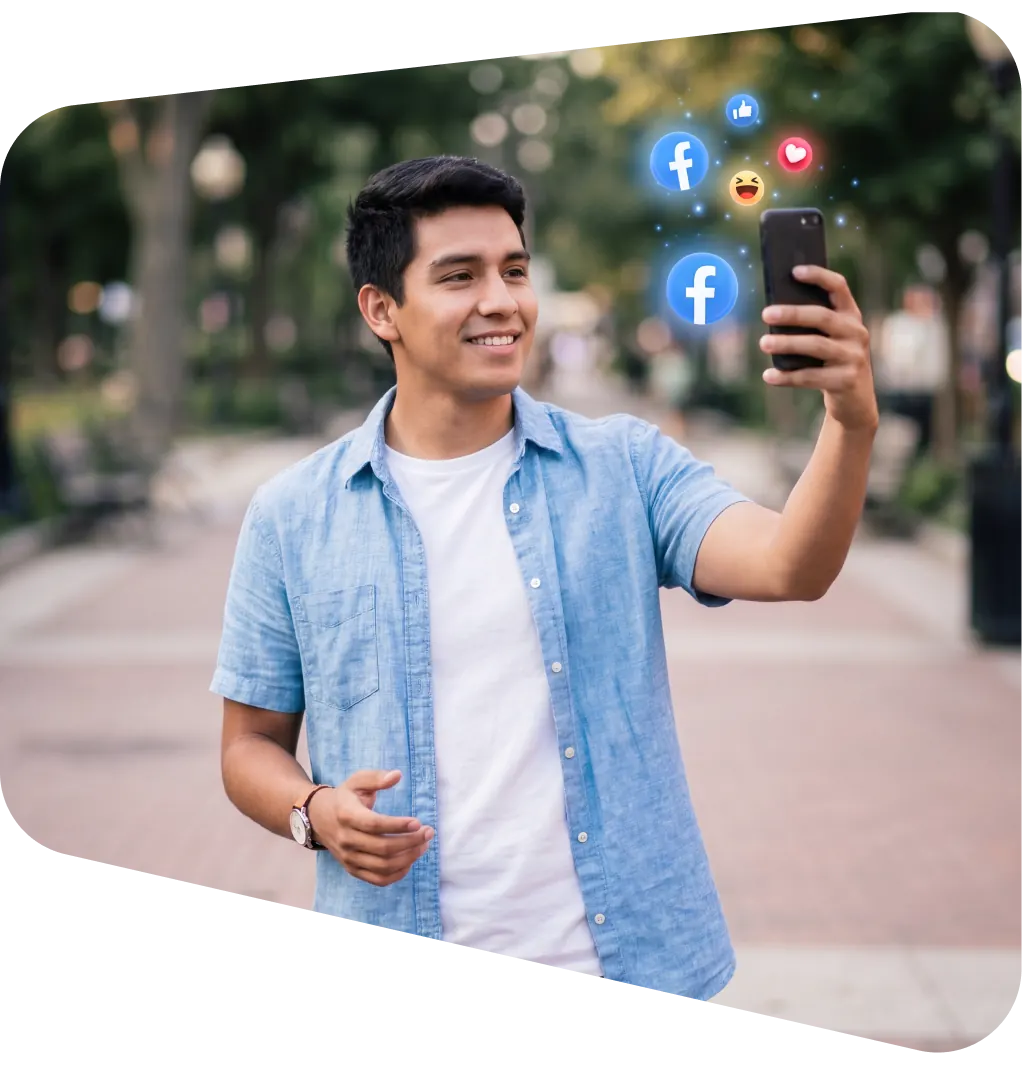 Persona usando Facebook