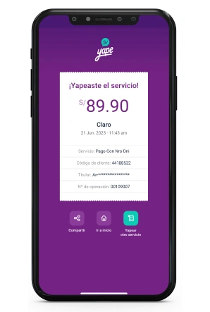 Billetera Movil - Yape 7 | Claro Peru