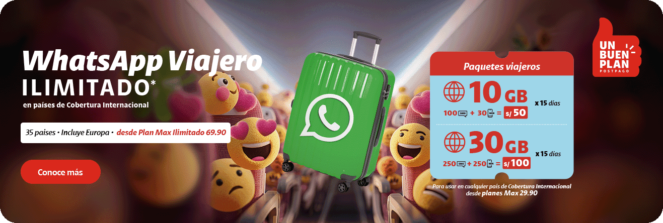 Whatsapp viajero ilimitado